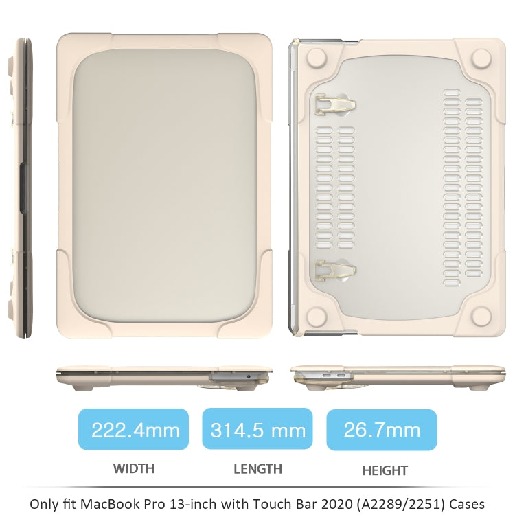 For MacBook Pro 13 inch 2022 & A2289 / A2251 / A2338 2020 PC + TPU Two Colors Laptop Protective Case