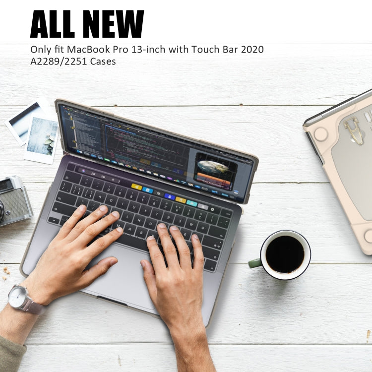 For MacBook Pro 13 inch 2022 & A2289 / A2251 / A2338 2020 PC + TPU Two Colors Laptop Protective Case