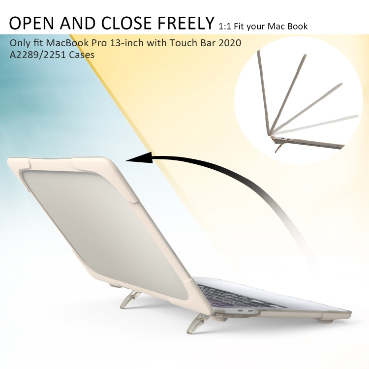 For MacBook Pro 13 inch 2022 & A2289 / A2251 / A2338 2020 PC + TPU Two Colors Laptop Protective Case