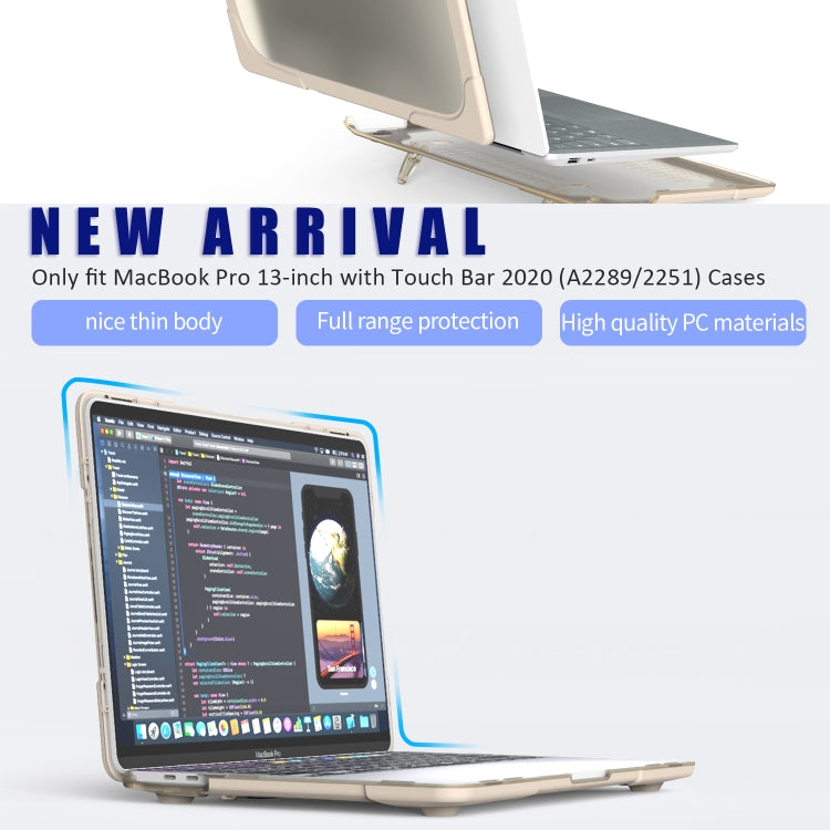 For MacBook Pro 13 inch 2022 & A2289 / A2251 / A2338 2020 PC + TPU Two Colors Laptop Protective Case