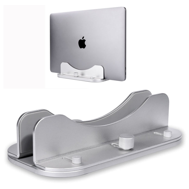 Adjustable Vertical Laptop Stand Aluminum Desktop Space-saving Stand for MacBook Pro / Air, Microsoft Surface / Dell XPS / HP / Other Laptops(Silver)
