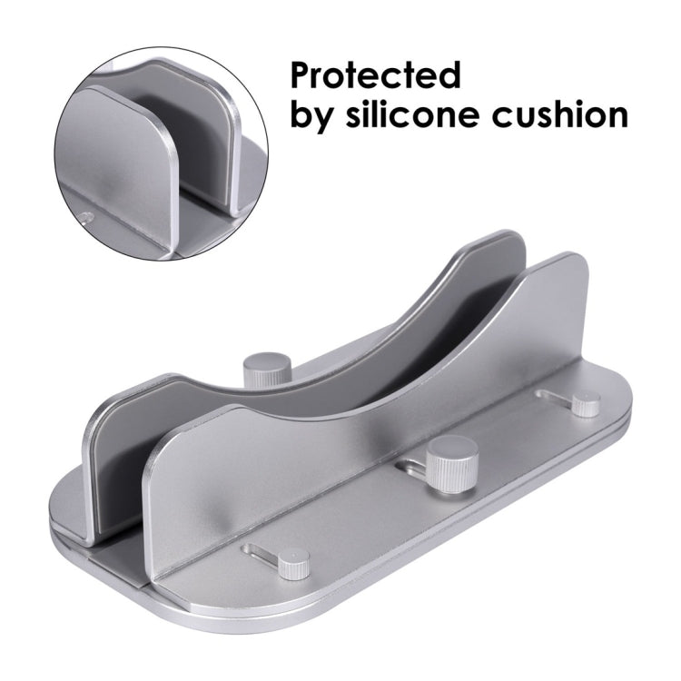 Adjustable Vertical Laptop Stand Aluminum Desktop Space-saving Stand for MacBook Pro / Air, Microsoft Surface / Dell XPS / HP / Other Laptops(Silver)