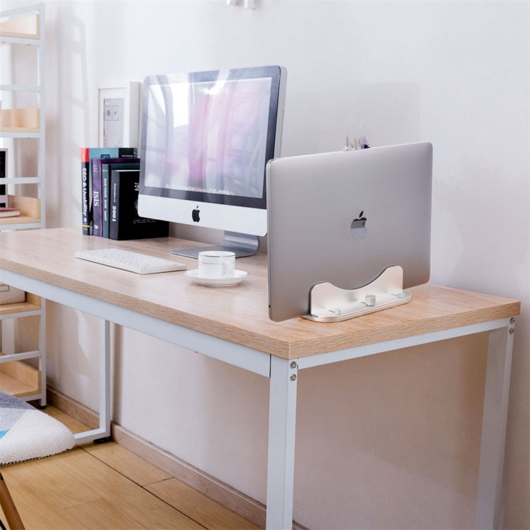 Adjustable Vertical Laptop Stand Aluminum Desktop Space-saving Stand for MacBook Pro / Air, Microsoft Surface / Dell XPS / HP / Other Laptops(Silver)