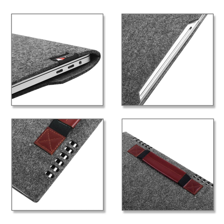 Portable Stylish Business Felt Sleeve Bag Protective Case for MacBook 13.3 inch