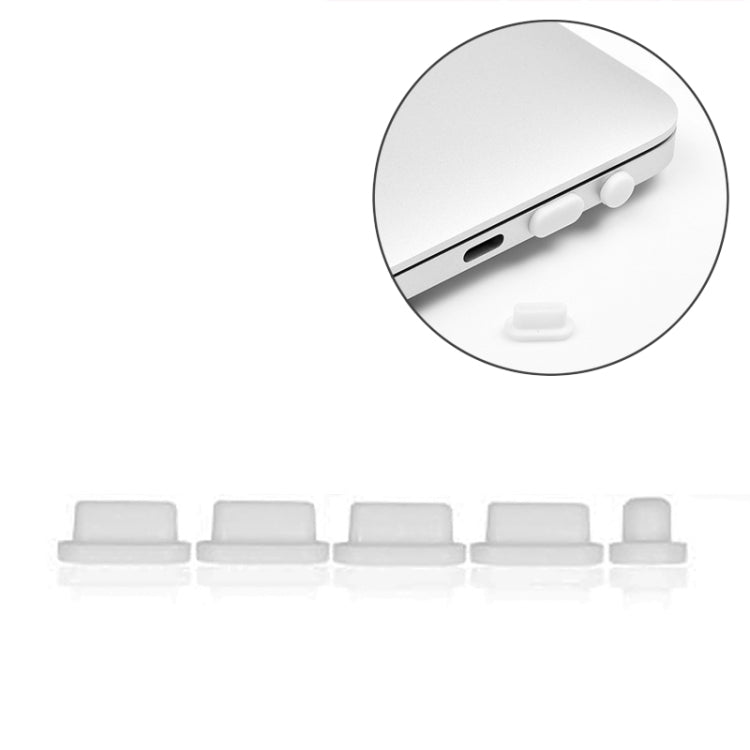 5 in 1 Silicone Anti Dust Plug Protective Cover for MacBook Pro 13.3 inch A1706 (2016 - 2017), MacBook Pro 13.3 inch A1708 (2016 - 2017), MacBook Pro 15.4 inch A1707 (2016 - 2017)