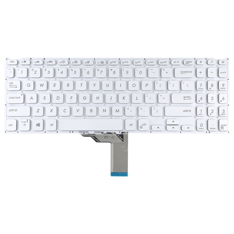 For Asus Vivobook X512 X512D X512DA X512F X512FA X512U US Version Keyboard with Backlight (Silver)