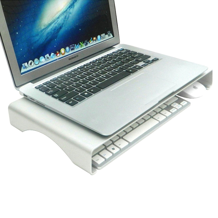 Universal Aluminum Alloy Desktop Height Extender Holder Stand for Laptop, Big Size: 49x21.5x5cm(Silver)