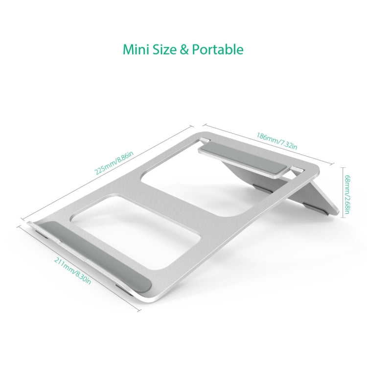 Universal Folding Aluminum Alloy Desktop Height Extender Holder Stand for Macbook, Samsung, Sony, Lenovo and other 17 inch and Below Laptops(Silver)