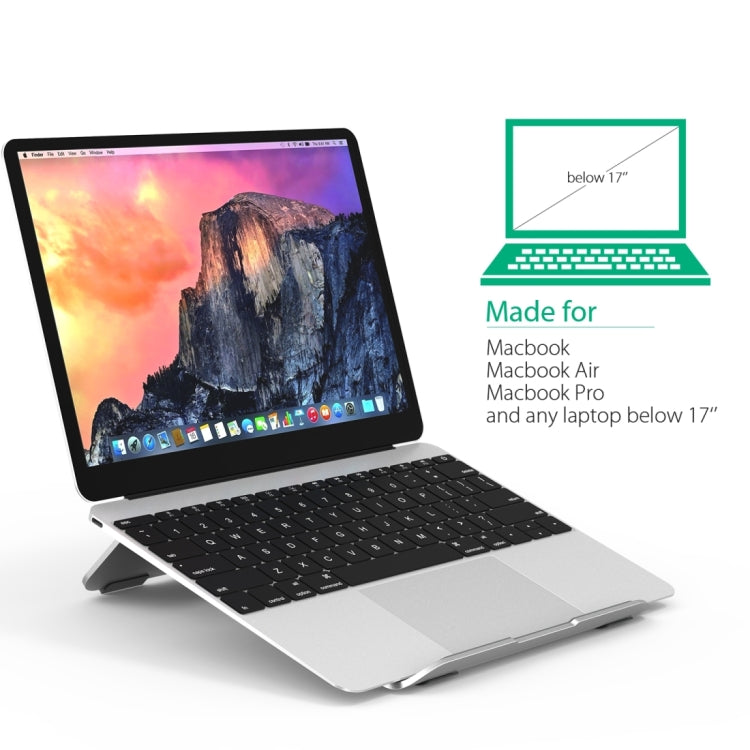 Universal Folding Aluminum Alloy Desktop Height Extender Holder Stand for Macbook, Samsung, Sony, Lenovo and other 17 inch and Below Laptops(Silver)