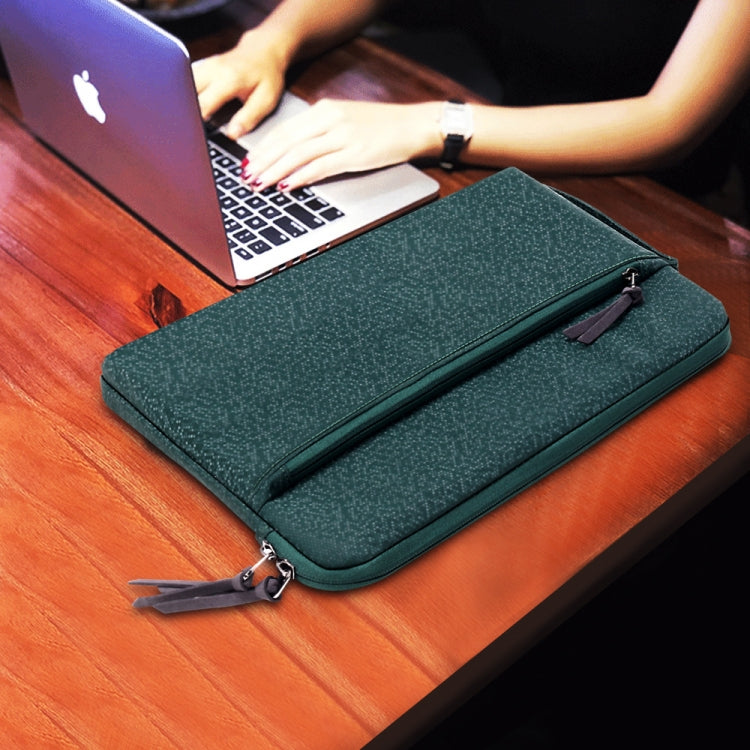 Diamond Pattern Portable Waterproof Sleeve Case Double Zipper Briefcase Laptop Carrying Bag for 11-12 inch Laptops