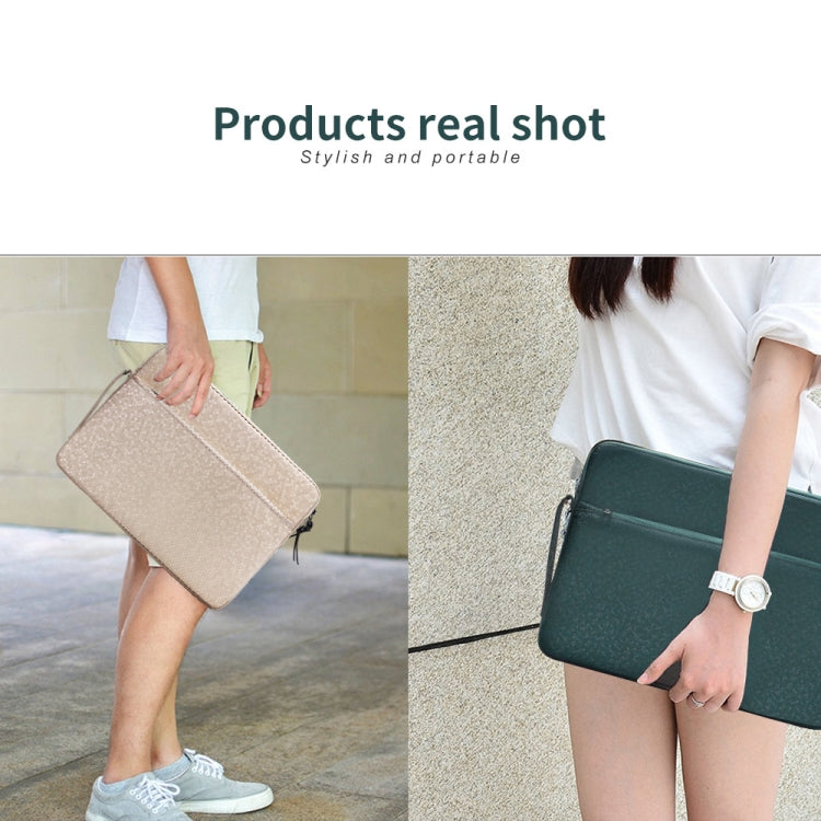 Diamond Pattern Portable Waterproof Sleeve Case Double Zipper Briefcase Laptop Carrying Bag for 11-12 inch Laptops
