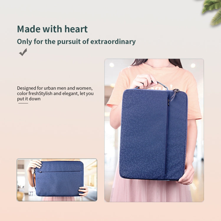 Diamond Pattern Portable Waterproof Sleeve Case Double Zipper Briefcase Laptop Carrying Bag for 13-13.3 inch Laptops