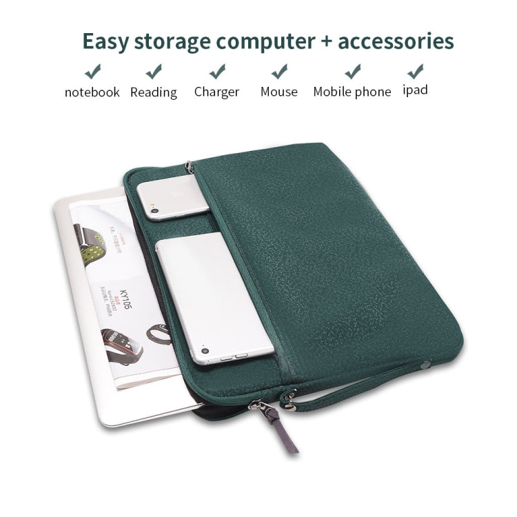 Diamond Pattern Portable Waterproof Sleeve Case Double Zipper Briefcase Laptop Carrying Bag for 15-15.4 inch Laptops