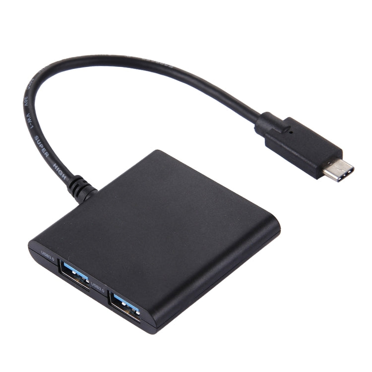 USB-C / Type-C 3.1 to 2 USB 3.0 Ports HUB + SD / TF Card Reader for MacBook Tablet PC, Google, Microsoft, Xiaomi, Letv Smartphones, Length: about 20cm