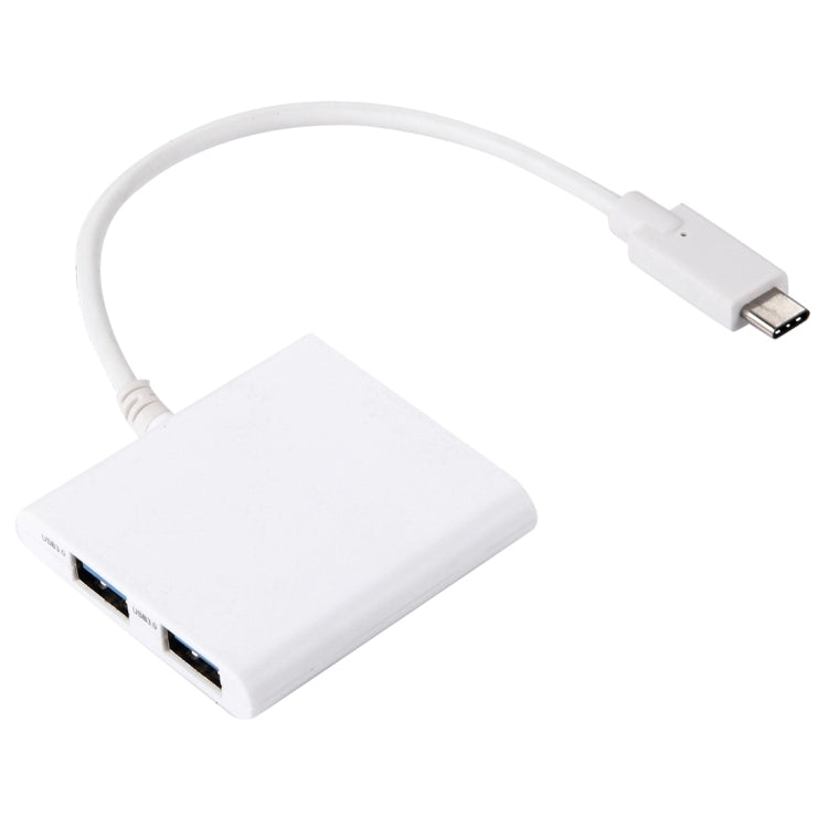 USB-C / Type-C 3.1 to 2 USB 3.0 Ports HUB + SD / TF Card Reader for MacBook Tablet PC, Google, Microsoft, Xiaomi, Letv Smartphones, Length: about 20cm