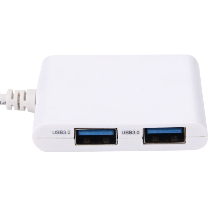 USB-C / Type-C 3.1 to 2 USB 3.0 Ports HUB + SD / TF Card Reader for MacBook Tablet PC, Google, Microsoft, Xiaomi, Letv Smartphones, Length: about 20cm