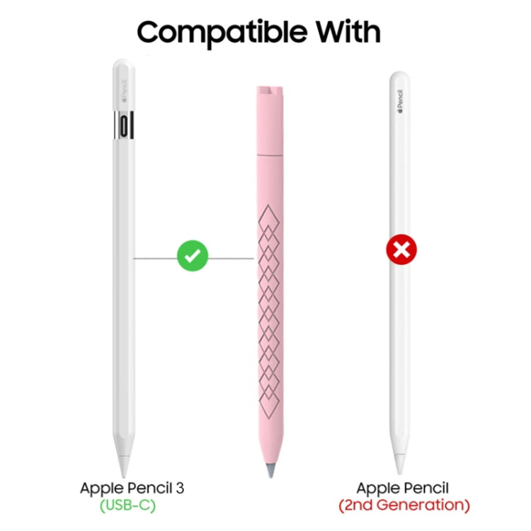 For Apple Pencil  - USB-C Diamond Pattern Silicone Stylus Pen Protective Case