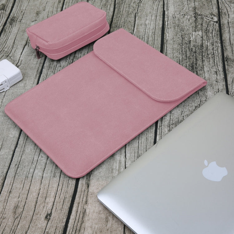 2 in 1 Matte Leather Laptop Inner Bag + Power Bag for MacBook 12 inch A1534 (2015 - 2017)