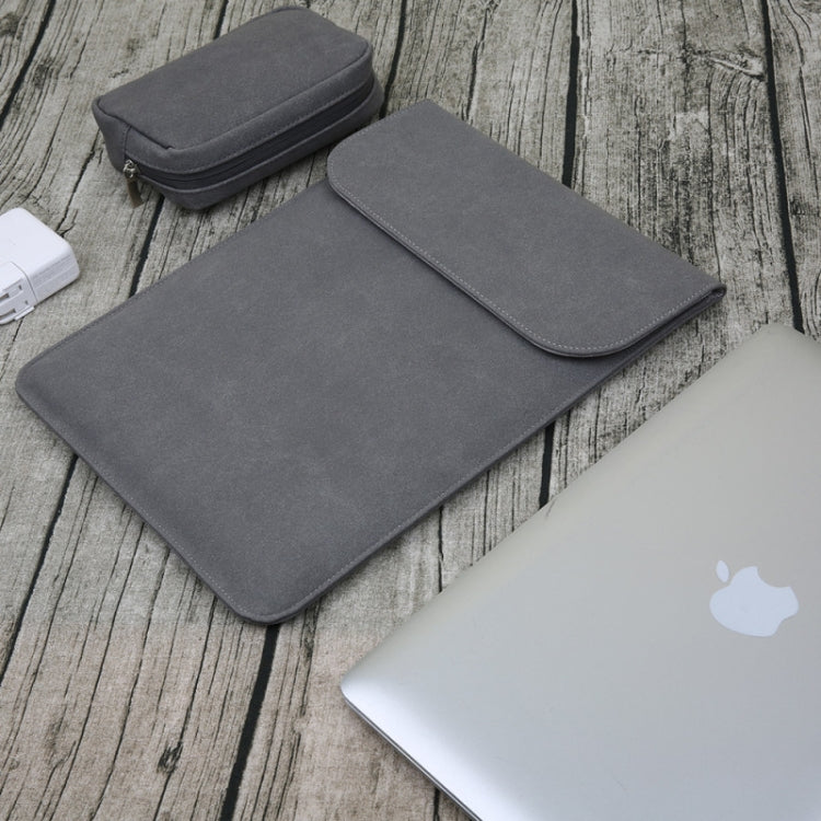 2 in 1 Matte Leather Laptop Inner Bag + Power Bag for Macbook Air / Pro Retina 13.3 inch