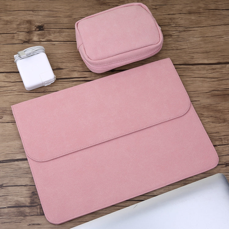 2 in 1 Horizontal Matte Leather Laptop Inner Bag + Power Bag for MacBook Pro 13.3 inch A1708 (2016 - 2017) / A1706 (2016 - 2017)