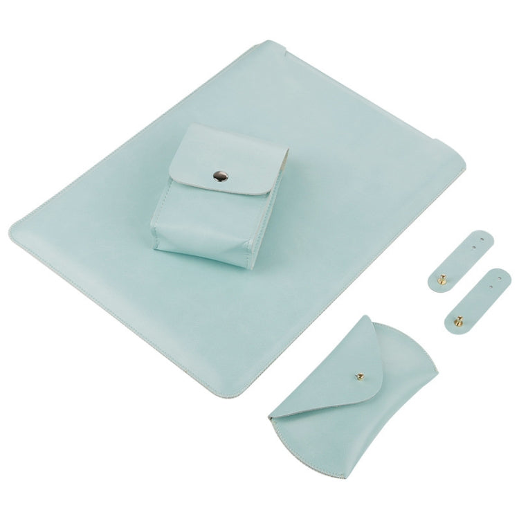 4 in 1 Laptop Microfiber Leather Inner Bag + Power Bag + Mouse Storage Bag + 2 Winders for MacBook Air 13.3 inch