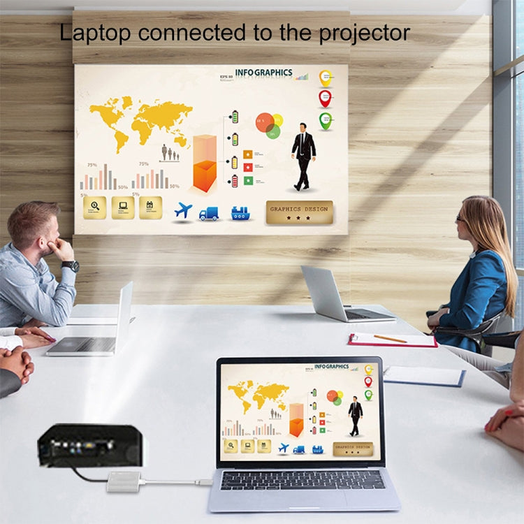 4 in 1 USB / Type-C to 4K HDMI + VGA + USB 3.0 Interface Multifunction Adapter