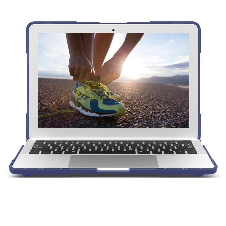 For Macbook Pro 15.4 inch with Touch Bar (A1707) Laptop TPU + PC Folding Shockproof Protective Case with Holder