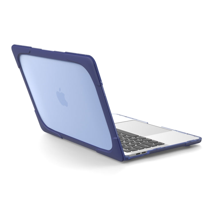 For Macbook Pro 15.4 inch with Touch Bar (A1707) Laptop TPU + PC Folding Shockproof Protective Case with Holder