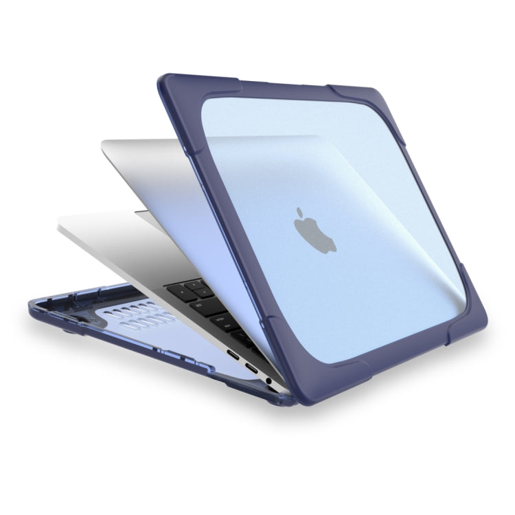 For Macbook Pro 15.4 inch with Touch Bar (A1707) Laptop TPU + PC Folding Shockproof Protective Case with Holder
