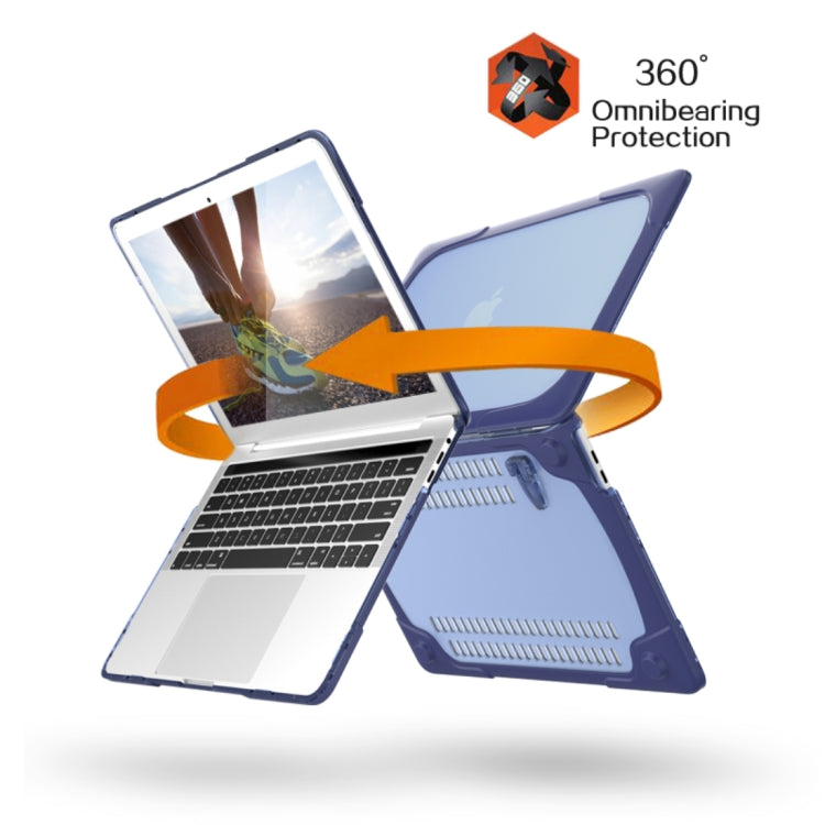 For Macbook Pro 15.4 inch with Touch Bar (A1707) Laptop TPU + PC Folding Shockproof Protective Case with Holder