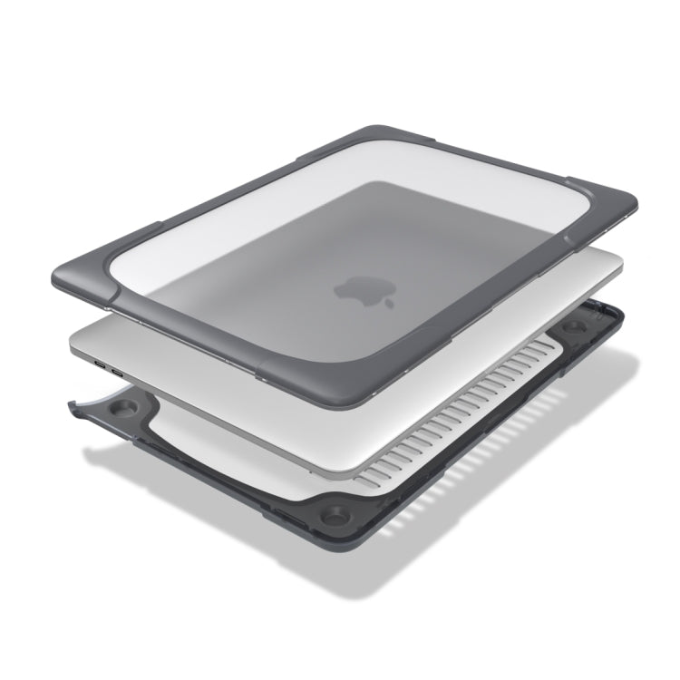 For Macbook Pro 15.4 inch with Touch Bar (A1707) Laptop TPU + PC Folding Shockproof Protective Case with Holder