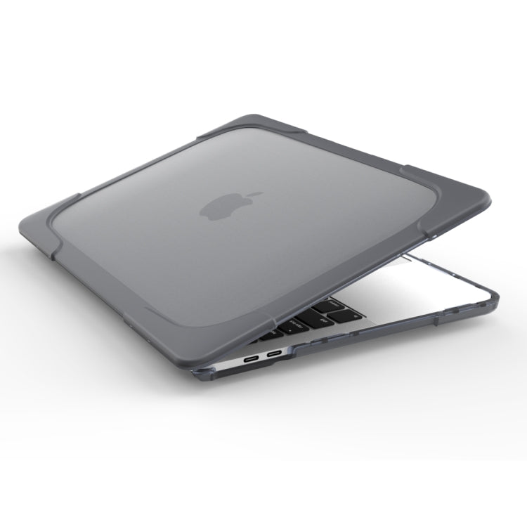 For Macbook Pro 15.4 inch with Touch Bar (A1707) Laptop TPU + PC Folding Shockproof Protective Case with Holder