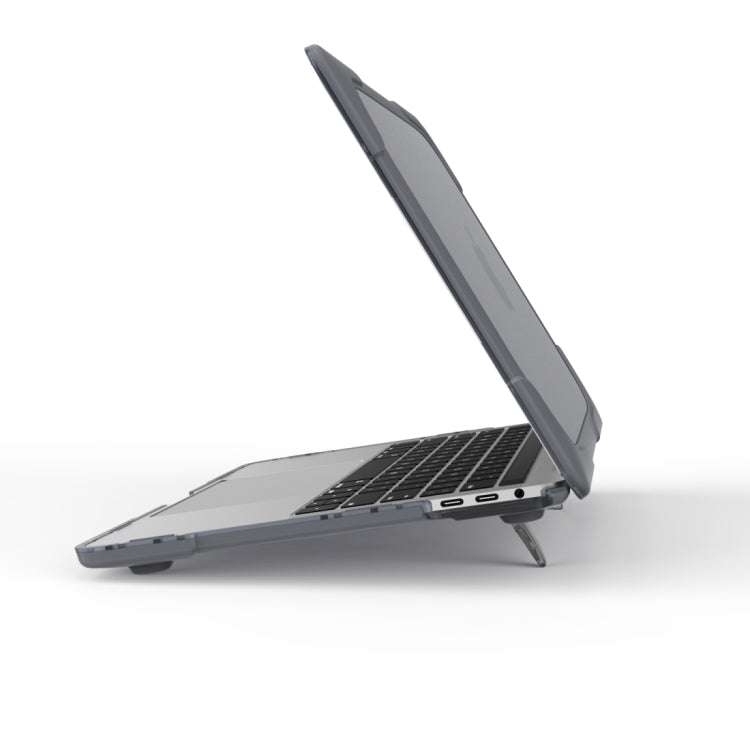 For Macbook Pro 15.4 inch with Touch Bar (A1707) Laptop TPU + PC Folding Shockproof Protective Case with Holder