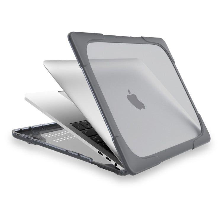 For Macbook Pro 15.4 inch with Touch Bar (A1707) Laptop TPU + PC Folding Shockproof Protective Case with Holder