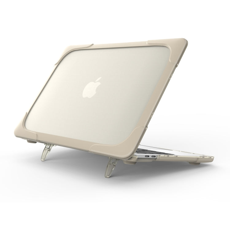 For Macbook Pro 15.4 inch with Touch Bar (A1707) Laptop TPU + PC Folding Shockproof Protective Case with Holder