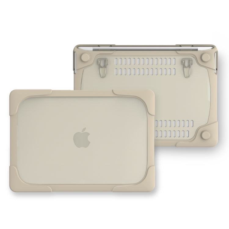 For Macbook Pro 15.4 inch with Touch Bar (A1707) Laptop TPU + PC Folding Shockproof Protective Case with Holder