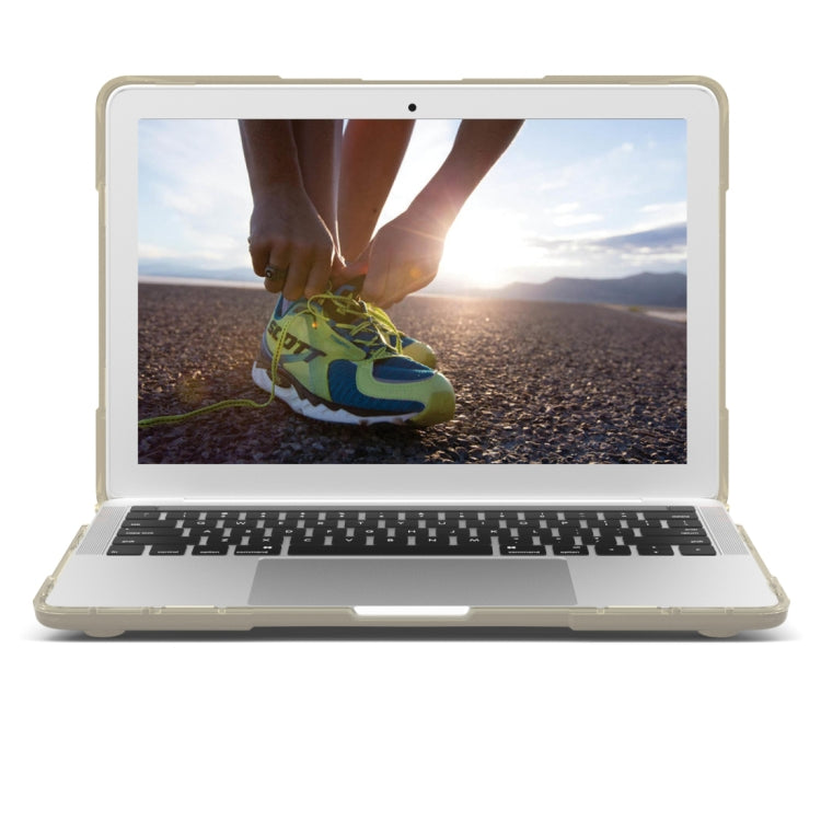 For Macbook Pro 15.4 inch with Touch Bar (A1707) Laptop TPU + PC Folding Shockproof Protective Case with Holder