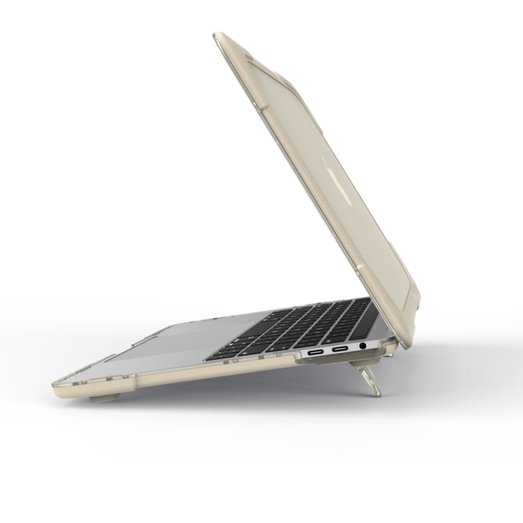 For Macbook Pro 15.4 inch with Touch Bar (A1707) Laptop TPU + PC Folding Shockproof Protective Case with Holder