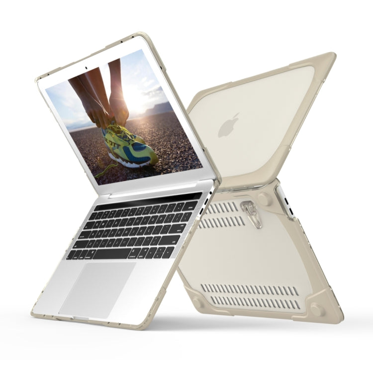 For Macbook Pro 15.4 inch with Touch Bar (A1707) Laptop TPU + PC Folding Shockproof Protective Case with Holder