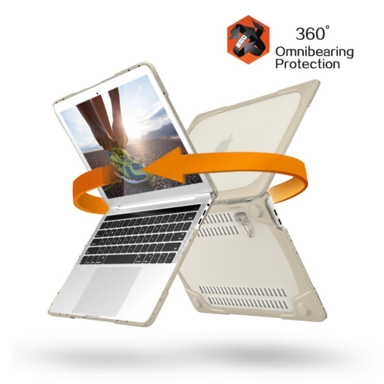 For Macbook Pro 15.4 inch with Touch Bar (A1707) Laptop TPU + PC Folding Shockproof Protective Case with Holder