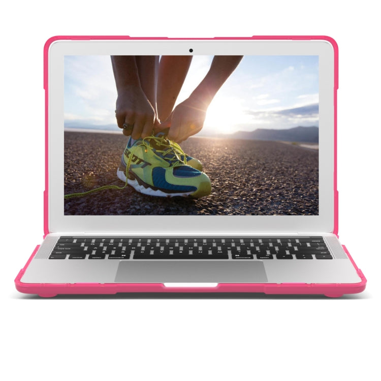 For Macbook Pro 15.4 inch with Touch Bar (A1707) Laptop TPU + PC Folding Shockproof Protective Case with Holder