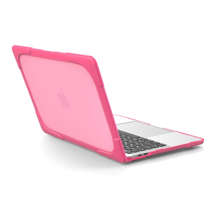 For Macbook Pro 15.4 inch with Touch Bar (A1707) Laptop TPU + PC Folding Shockproof Protective Case with Holder