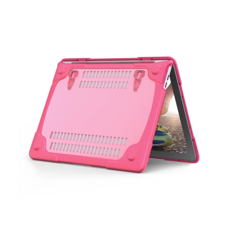 For Macbook Pro 15.4 inch with Touch Bar (A1707) Laptop TPU + PC Folding Shockproof Protective Case with Holder