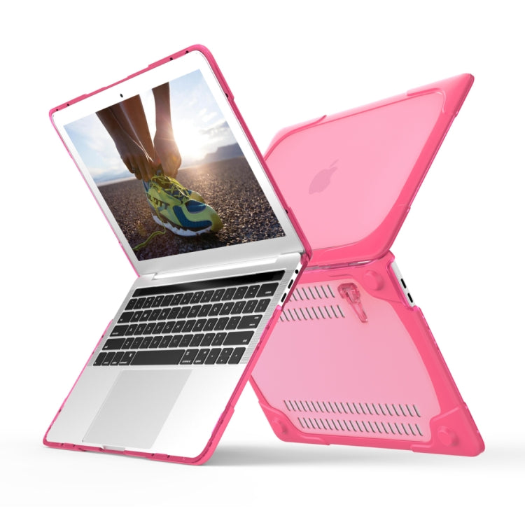 For Macbook Pro 15.4 inch with Touch Bar (A1707) Laptop TPU + PC Folding Shockproof Protective Case with Holder