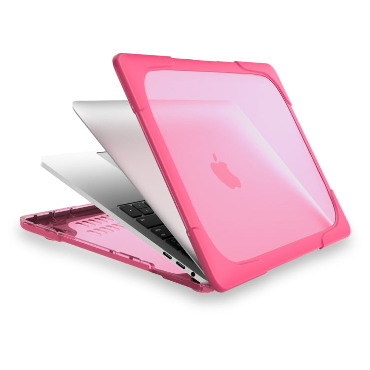 For Macbook Pro 15.4 inch with Touch Bar (A1707) Laptop TPU + PC Folding Shockproof Protective Case with Holder