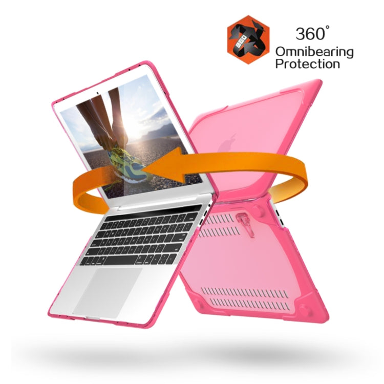 For Macbook Pro 15.4 inch with Touch Bar (A1707) Laptop TPU + PC Folding Shockproof Protective Case with Holder