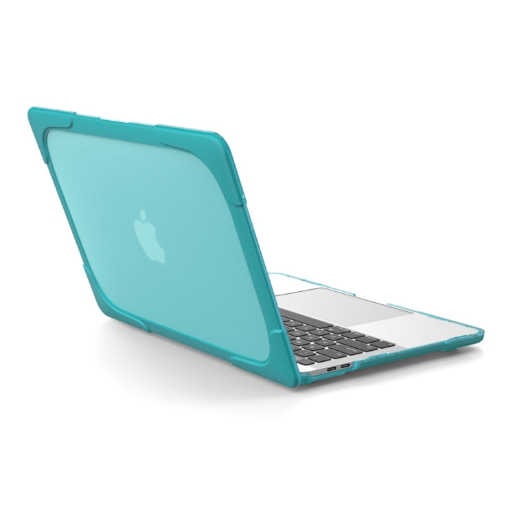 For Macbook Pro 15.4 inch with Touch Bar (A1707) Laptop TPU + PC Folding Shockproof Protective Case with Holder