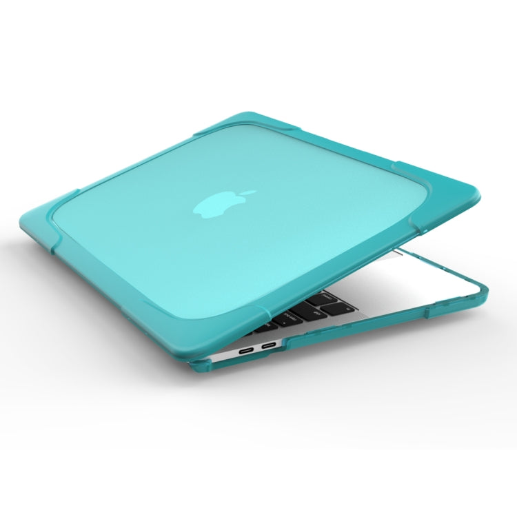 For Macbook Pro 15.4 inch with Touch Bar (A1707) Laptop TPU + PC Folding Shockproof Protective Case with Holder