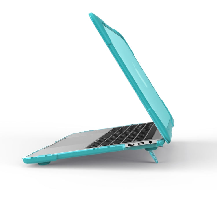 For Macbook Pro 15.4 inch with Touch Bar (A1707) Laptop TPU + PC Folding Shockproof Protective Case with Holder