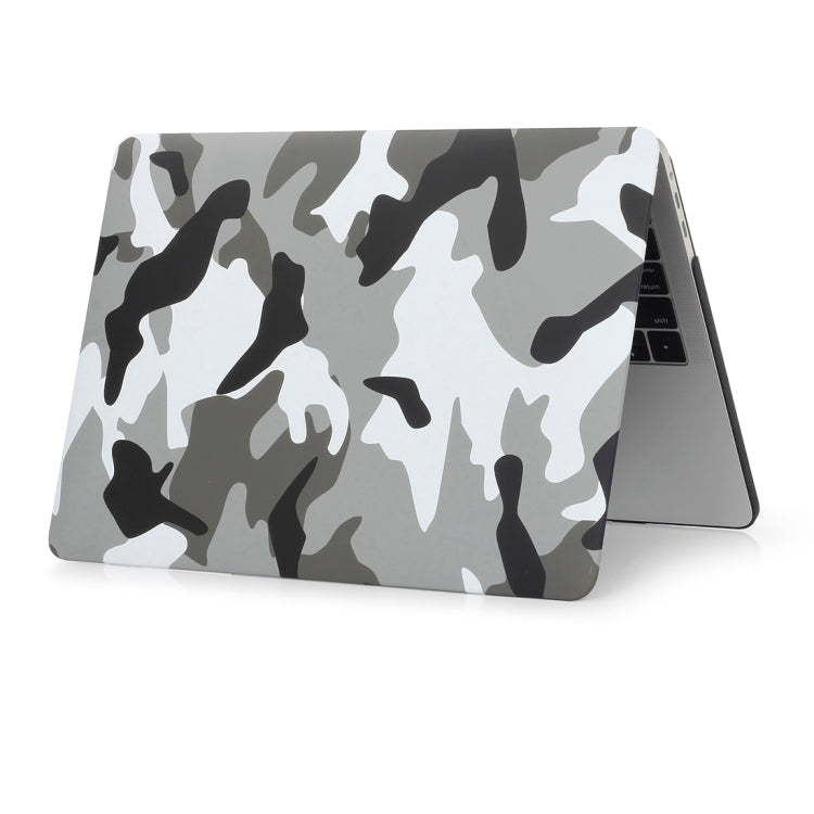 Grey Camouflage Pattern Laptop Water Decals PC Protective Case for Macbook Pro 13.3 inch A1989 (2018) / A1706 / A1708 / A2159 / A2289 / A2251 / A2338